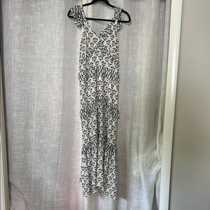 Misa Los Angeles Blue and White Sleeveless Sundress